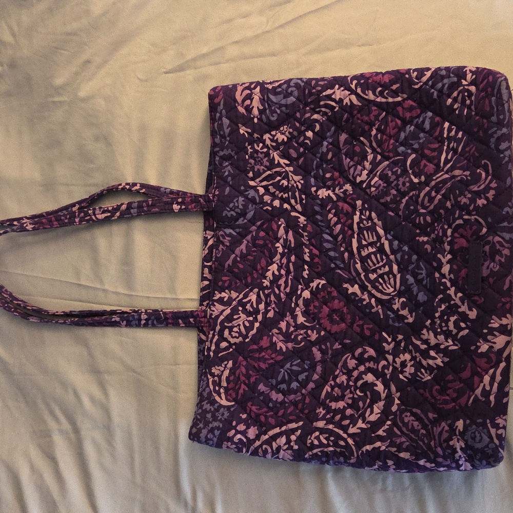 Vera Bradley Purple Paisley Quilted Tote Bag